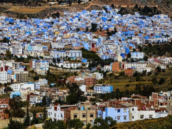 Vibrant blue streets of Chefchaouen, a must-see destination for Solo Female Travel in Morocco.